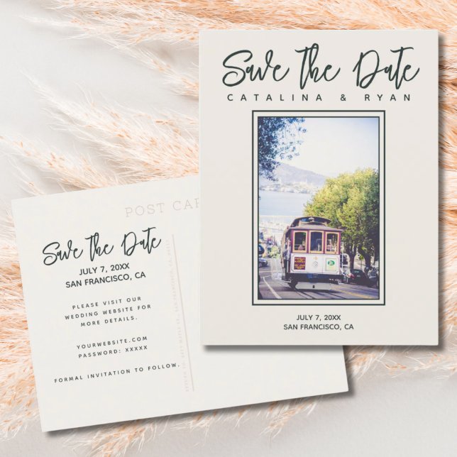 San Francisco Trolley Wedding Save the Date Postcard (San Francisco Save the Date Postcards)