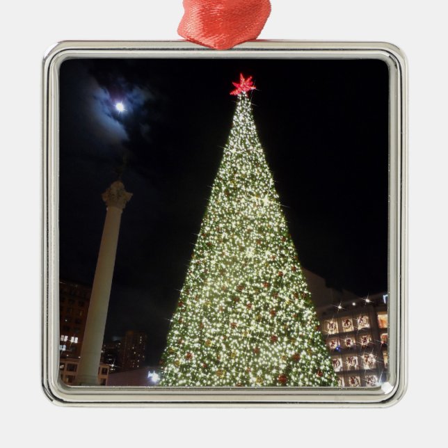 San Francisco Union Square Christmas Metal Tree Decoration (Front)