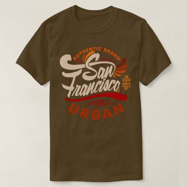 San Francisco Urban Vintage style T-Shirt (Design Front)