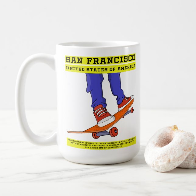 San Francisco, USA Skate Coffee Mug (With Donut)