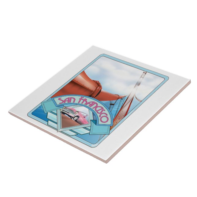 San Francisco, USA, travel poster Tile (Side)