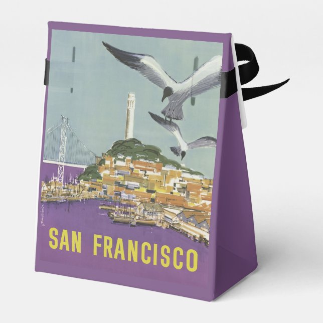 San Francisco USA Vintage Travel favour box (Back Side)
