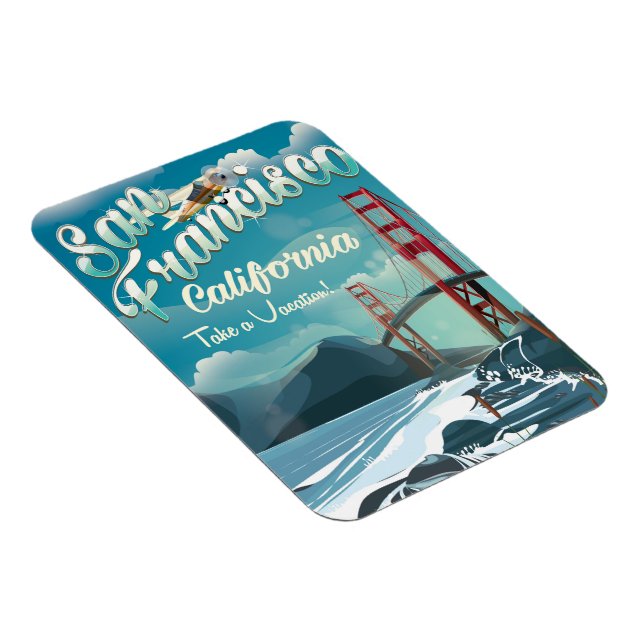 San Francisco Vacation travel poster Magnet (Right Side)