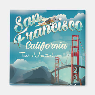 San Francisco Vacation vintage travel poster Magnet
