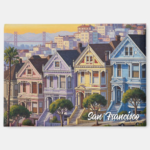 San Francisco Victorian Houses California  Magnet