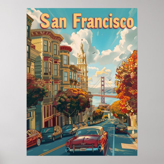 San Francisco Vintage Car Poster (Front)