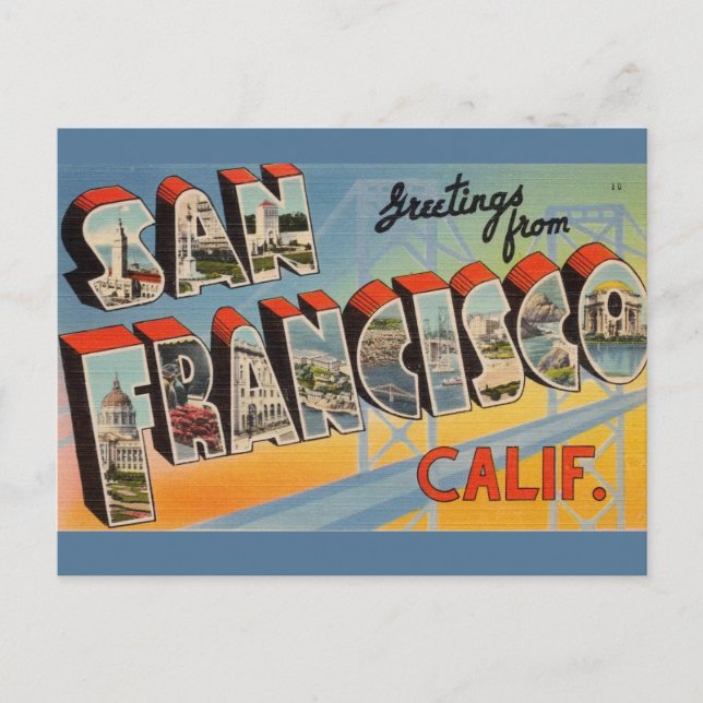 San Francisco Vintage Postcard (Front)