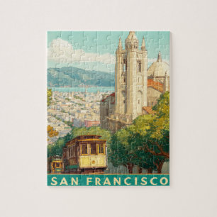 San Francisco Vintage Travel Poster Jigsaw Puzzle