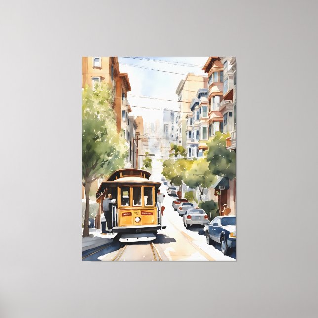 San Francisco watercolor art Canvas Print (Front)