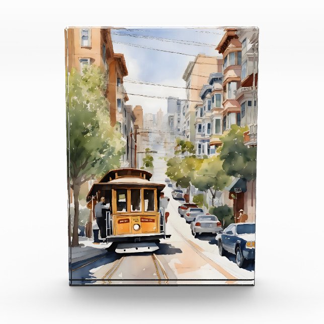 San Francisco watercolor art Photo Block (Front)