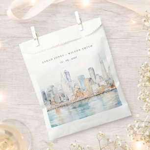 San Francisco Watercolor Landscape Wedding Favour Bags