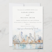 San Francisco Watercolor Landscape Wedding Shower