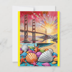 San Francisco Watercolor Painting, Golden Gate Bri Postcard