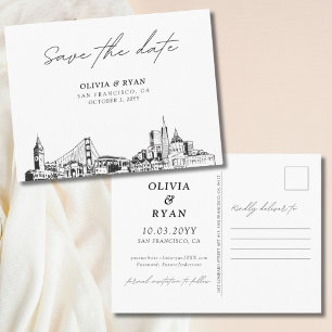 San Francisco Wedding Elegant Save the Date Postcard