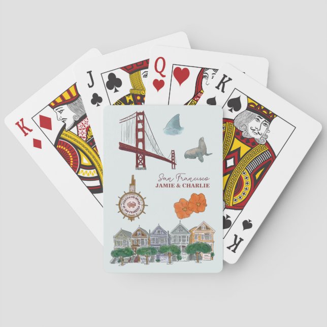 San Francisco Wedding Favour  Playing Cards (Back)