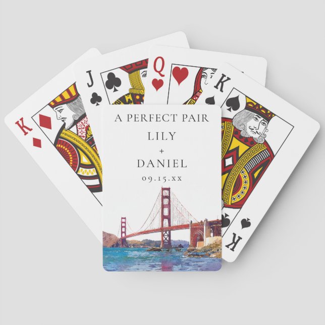 San Francisco Wedding Perfect Pair Favour Playing Cards (Back)