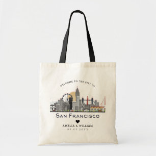 San Francisco Wedding Stylised Skyline Tote Bag