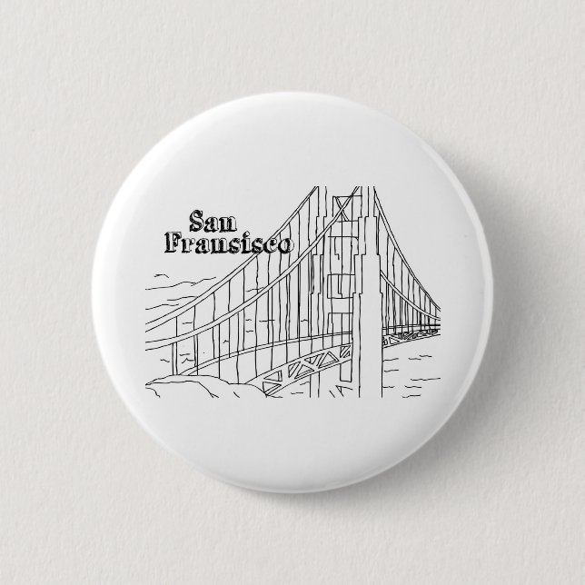 San Francisco's Golden Gate Bridge 6 Cm Round Badge (Front)