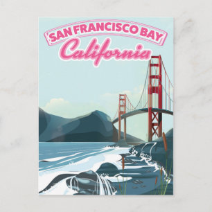 San Fransisco Bay travel poster Postcard