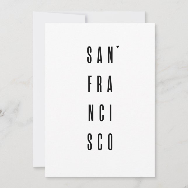San Fransisco - minimalistic typography card (Front)