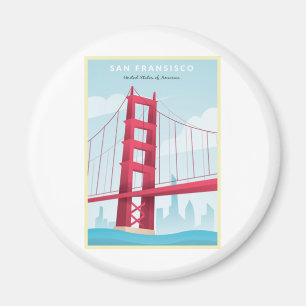 San Fransisco, USA - Vintage Travel Poster Magnet