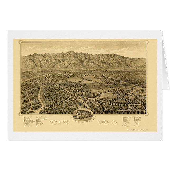 San Gabriel, CA Panoramic Map - 1893 (Front Horizontal)