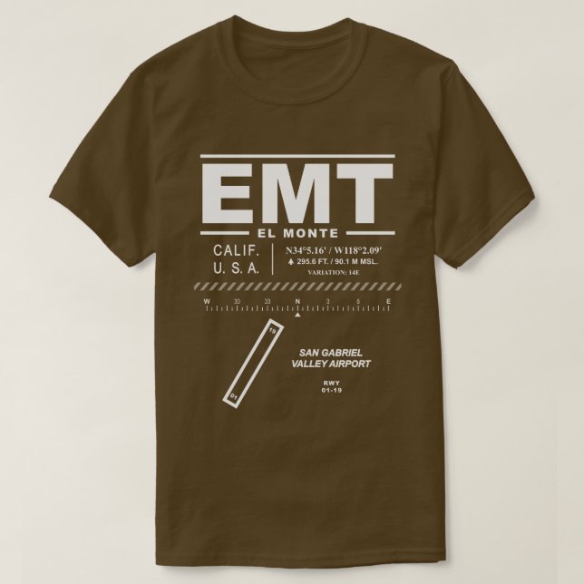 San Gabriel Valley Airport EMT T-Shirt (Design Front)