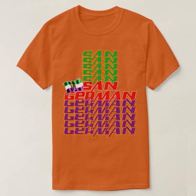 San German Cascade text 2 T-Shirt (Design Front)