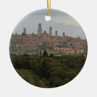 San Gimignano, Italy Ceramic Tree Decoration