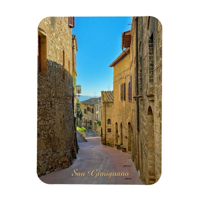 San Gimignano streets Flexible Photo Magnet (Vertical)