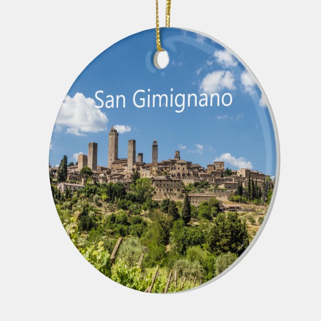 San Gimignano Tuscany Italy Panorama Souvenir Ceramic Tree Decoration (Left)