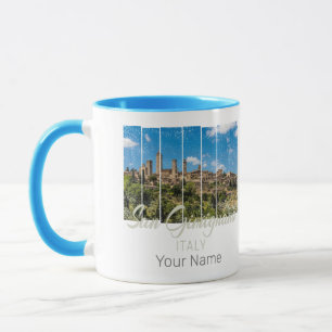 San Gimignano Tuscany Italy Vinatge Panoramic View Mug