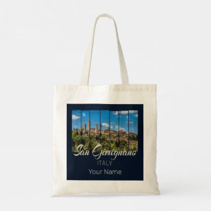 San Gimignano Tuscany Italy Vinatge Panoramic View Tote Bag