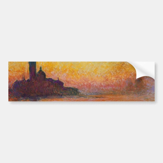 San Giorgio Maggiore at Dusk (by Claude Monet) Bumper Sticker (Front)