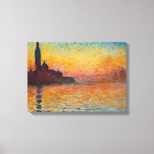 San Giorgio Maggiore at Dusk (by Claude Monet) Canvas Print