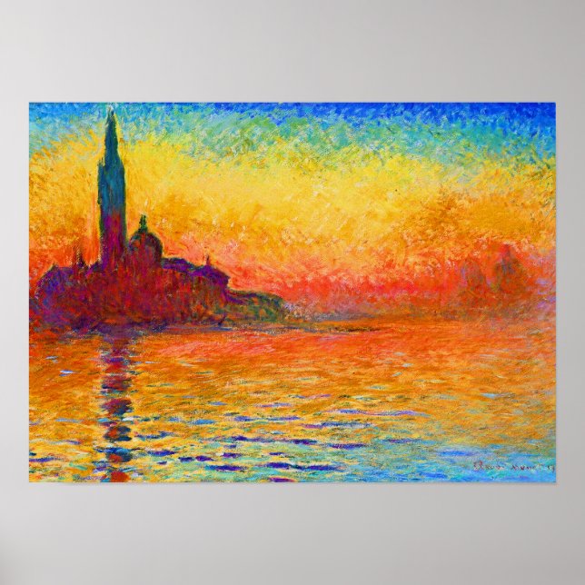 San Giorgio Maggiore at Dusk by Claude Monet Poster (Front)
