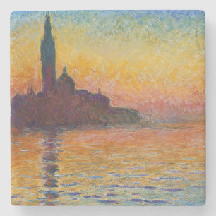 San Giorgio Maggiore at Dusk (by Claude Monet) Stone Coaster