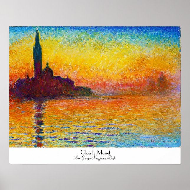 San Giorgio Maggiore at Dusk  Claude Monet Poster (Front)