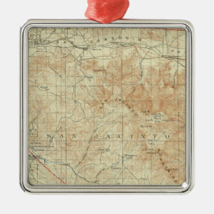 San Jacinto quadrangle showing San Andreas Rift Metal Tree Decoration