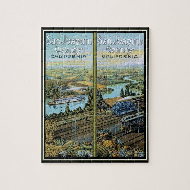 San Joaquin County Vintage Poster Puzzle (Vertical)