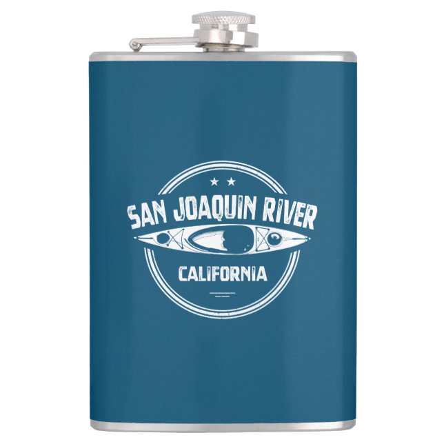 San Joaquin River California Kayaking Hip Flask (Front)