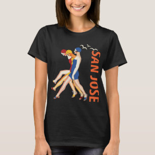 San Jose Art Deco Retro Orange Travel T-Shirt