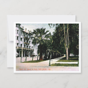 San Jose CA, St James Hotel, Park 1910s Postcard
