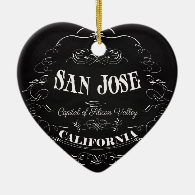 San Jose, California - Capital of Silicon Valley Ceramic Tree Decoration (Front)