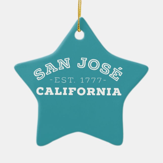 San Jose California Ceramic Tree Decoration (Front)