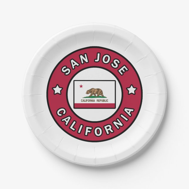 San Jose California Paper Plate (Front)