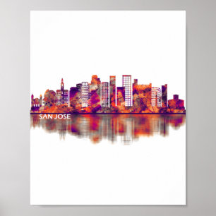 San Jose California Skyline Poster