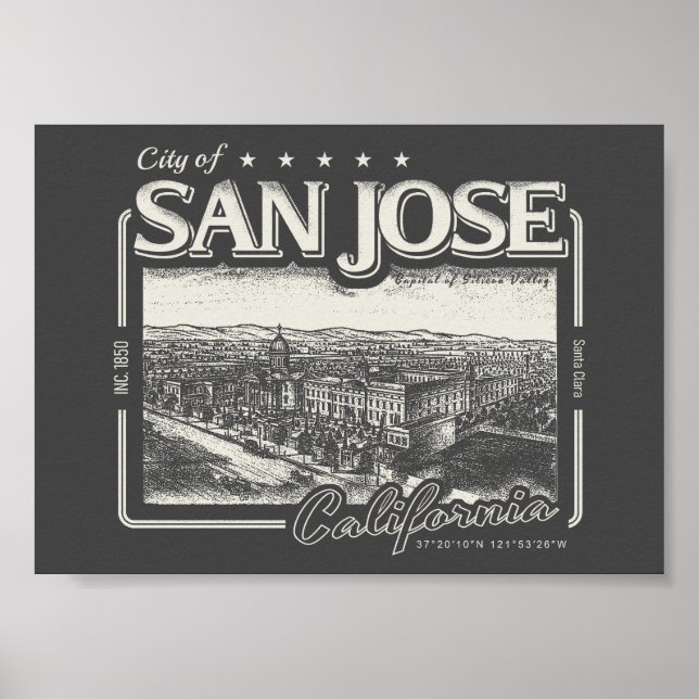 SAN JOSE CALIFORNIA VINTAGE POSTER (Front)