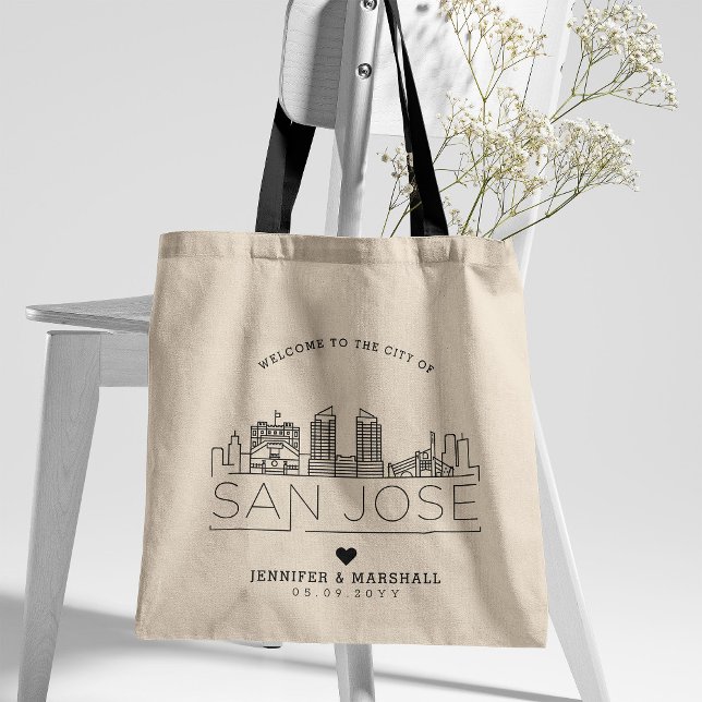 San Jose, California Wedding | Stylised Skyline Tote Bag (Creator Uploaded)