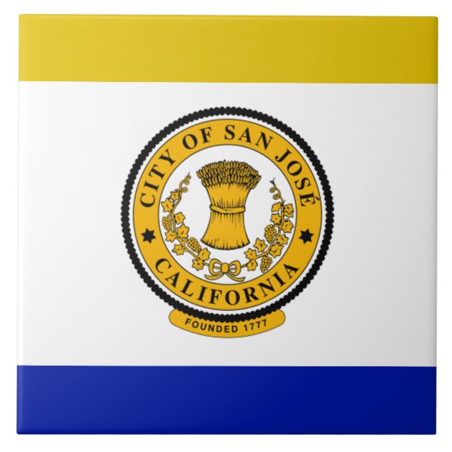 San Jose city flag Tile (Front)